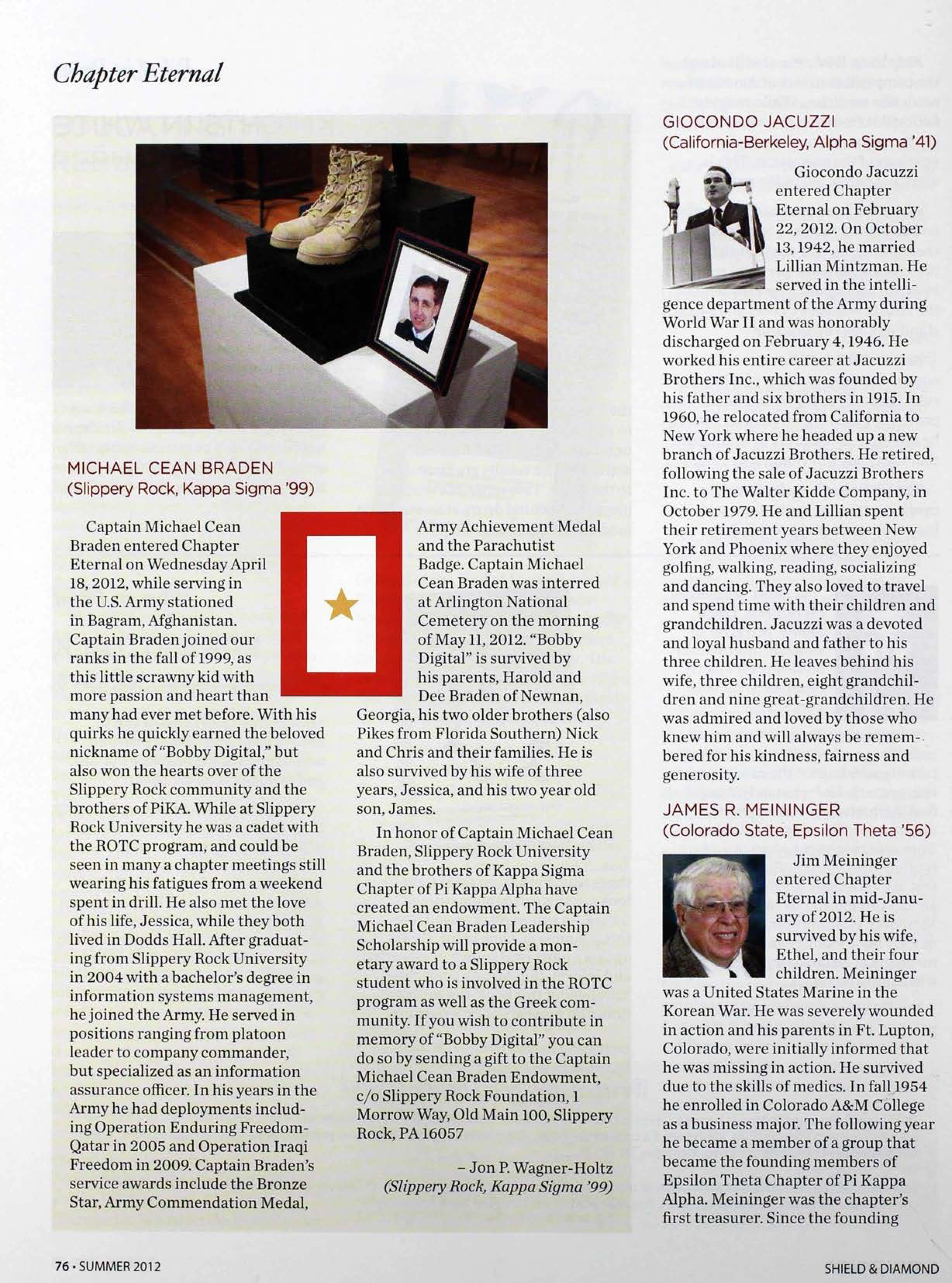 Chapter Eternal, Summer 2012